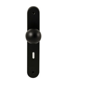 Hardbrass Knopkruk Sfera Zwart op ovaal langschild sleutel 72mm
