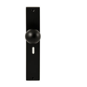 Hardbrass Knopkruk Sfera Zwart op rechthoekig langschild sleutel 56mm