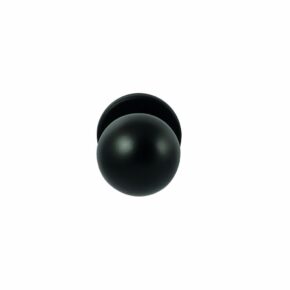 Hardbrass Knopkruk Sfera Zwart op rond rozet 4mm dun
