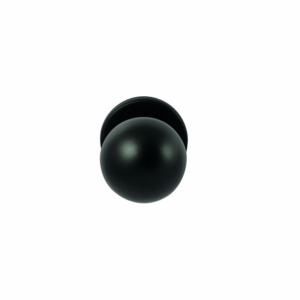 Hardbrass Knopkruk Sfera Zwart op rond rozet 4mm dun
