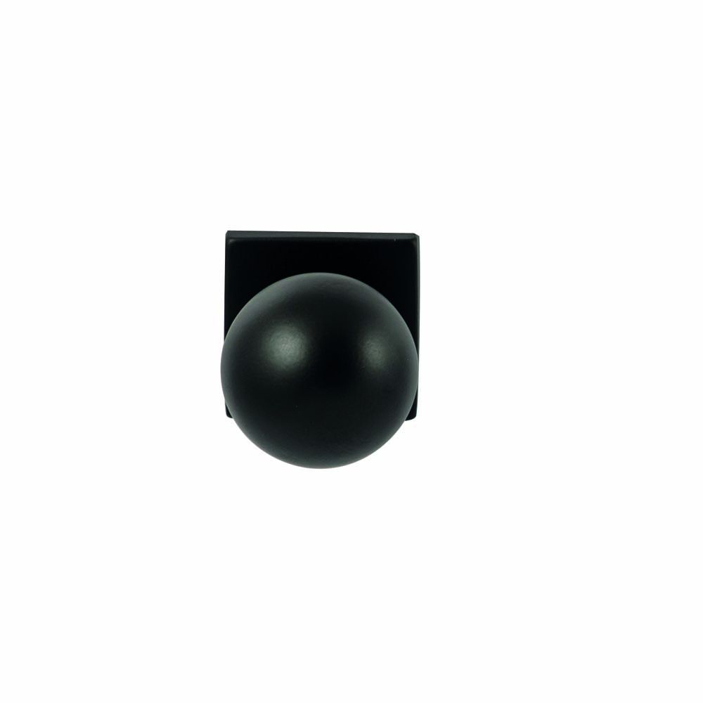 Hardbrass Knopkruk Sfera Zwart op vierkant rozet 4mm dun