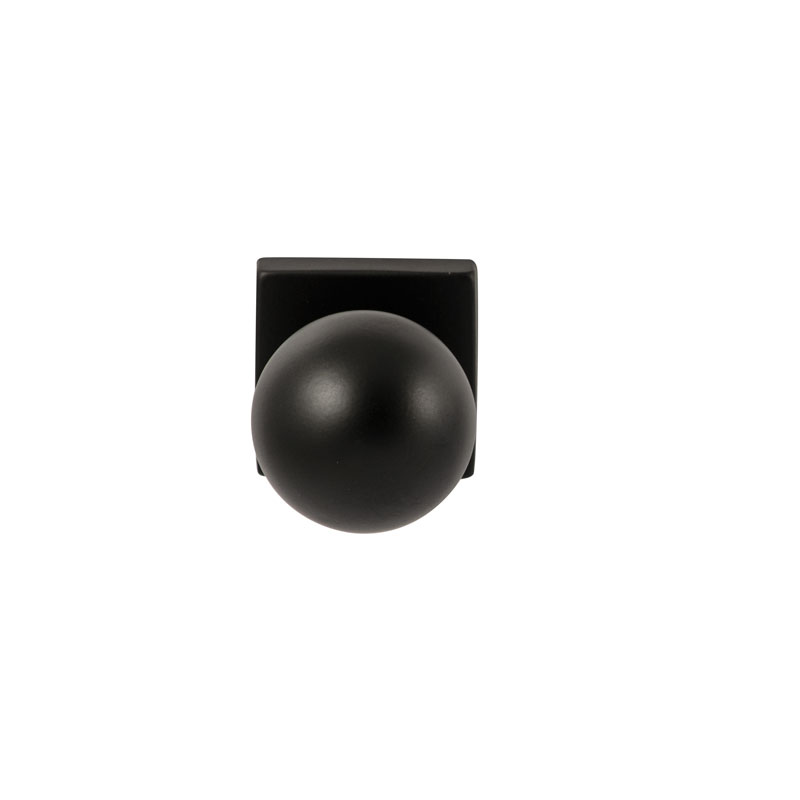 Hardbrass Knopkruk Sfera Zwart op vierkant rozet