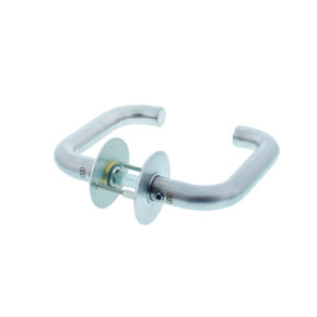 P&E P+E Deurkruk U-model op ronde rozet 9mm stift rvs geborsteld