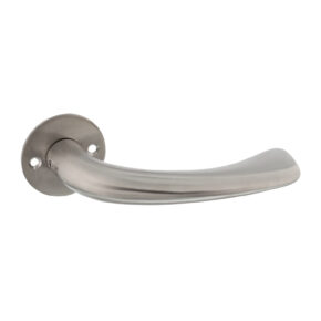 P&E P+E Gatdeel deurkruk 'Erick' op ronde rozet 9mm stift rvs geborsteld