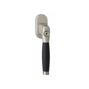 Intersteel Raamkruk Ton 222 afsluitbaar op ovaal rozet nikkel mat/ebbenhout