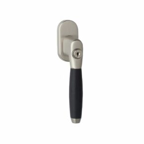 Intersteel Raamkruk Ton 400 afsluitbaar op ovaal rozet nikkel mat/ebbenhout