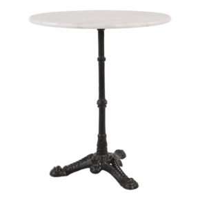 Wit marmeren tafel, diameter 60 cm, hoogte 73 cm