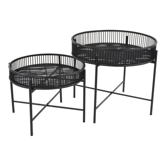 Bijzettafel zwart Aiko, set van 2.