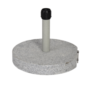 Ronde parasolvoet graniet, grijs 30 kg met handgreep en wielen