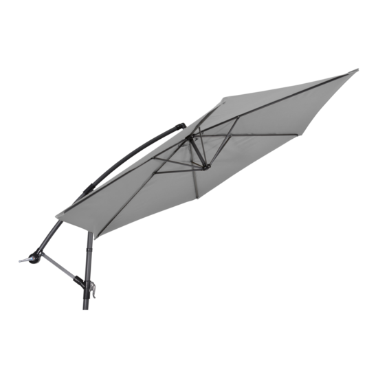Zweefparasol Gemini, 3 meter, grijs - Afbeelding 2