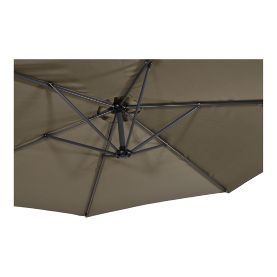 Zweefparasol Gemini, 3 meter, taupe - Afbeelding 3