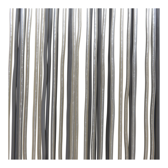 Deurgordijn PVC Spaghetti grijs/transparant, 90x220 cm.