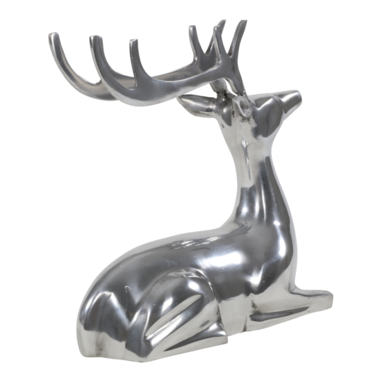 Beeld liggend Hert aluminium, 25x10x25 cm - Afbeelding 2
