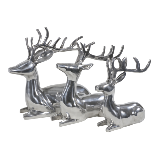 Beeld liggend Hert aluminium, 25x10x25 cm - Afbeelding 3