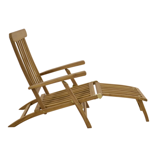 Deckchair teak verstelbaar - Afbeelding 2