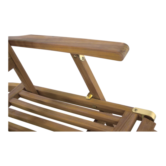 Deckchair teak verstelbaar - Afbeelding 3