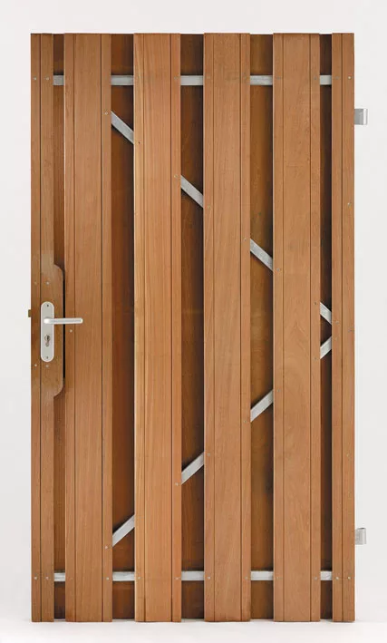 Tuinpoort op poortframe Bangkirai verstelbaar incl. dag- en nachtslot 100x180cm