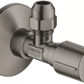 Grohe Hoekstopkraan 1/2" x 3/8" Knelkoppeling Hard Graphite Geborsteld