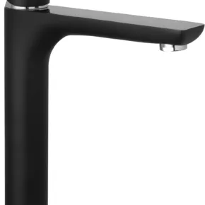 Saqu Design Collection 300 Black Edition Wastafelkraan Hoog Zwart/chroom