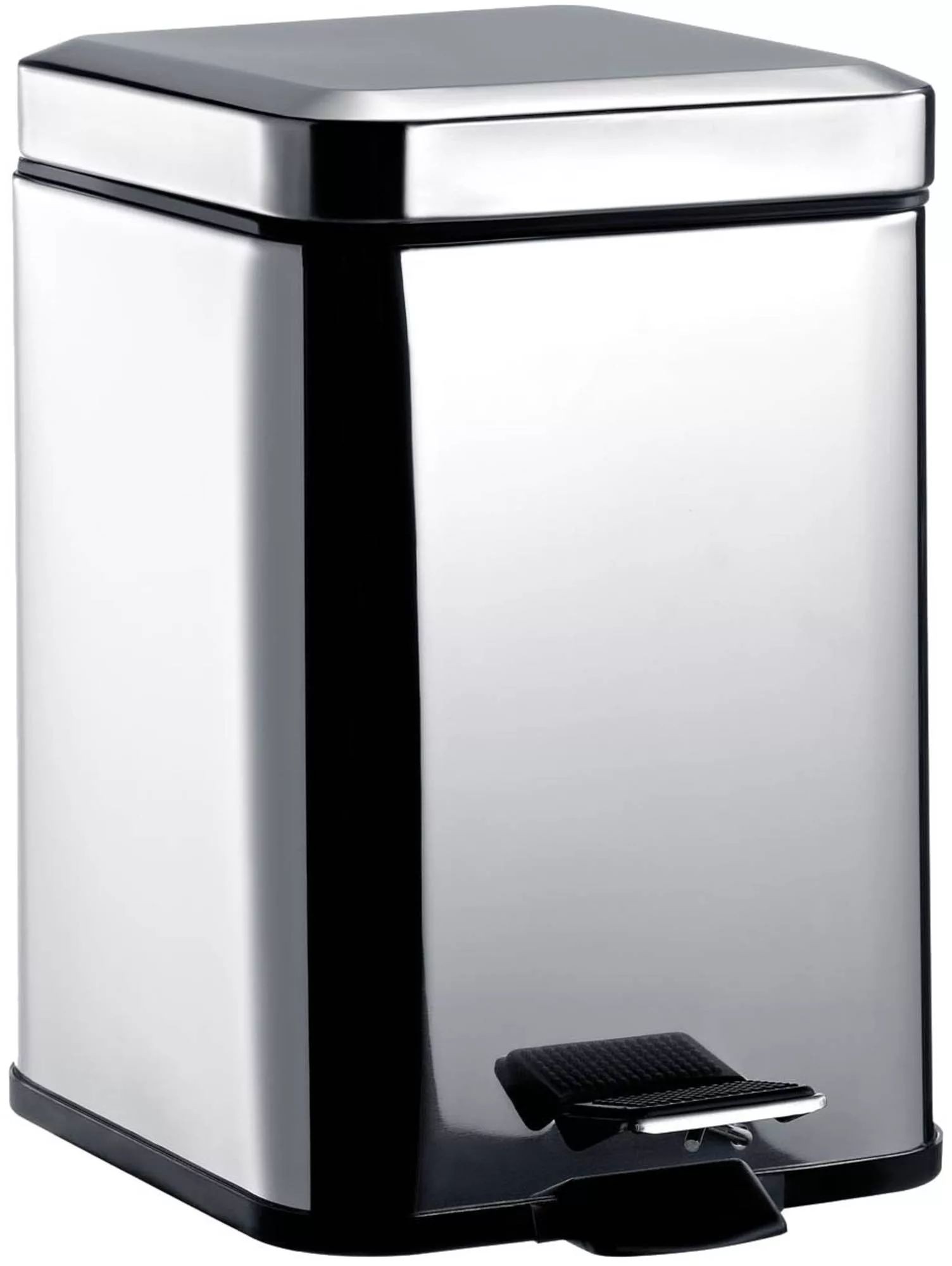 Emco System 2 afvalemmer 5 l. met deksel vierkant Chroom