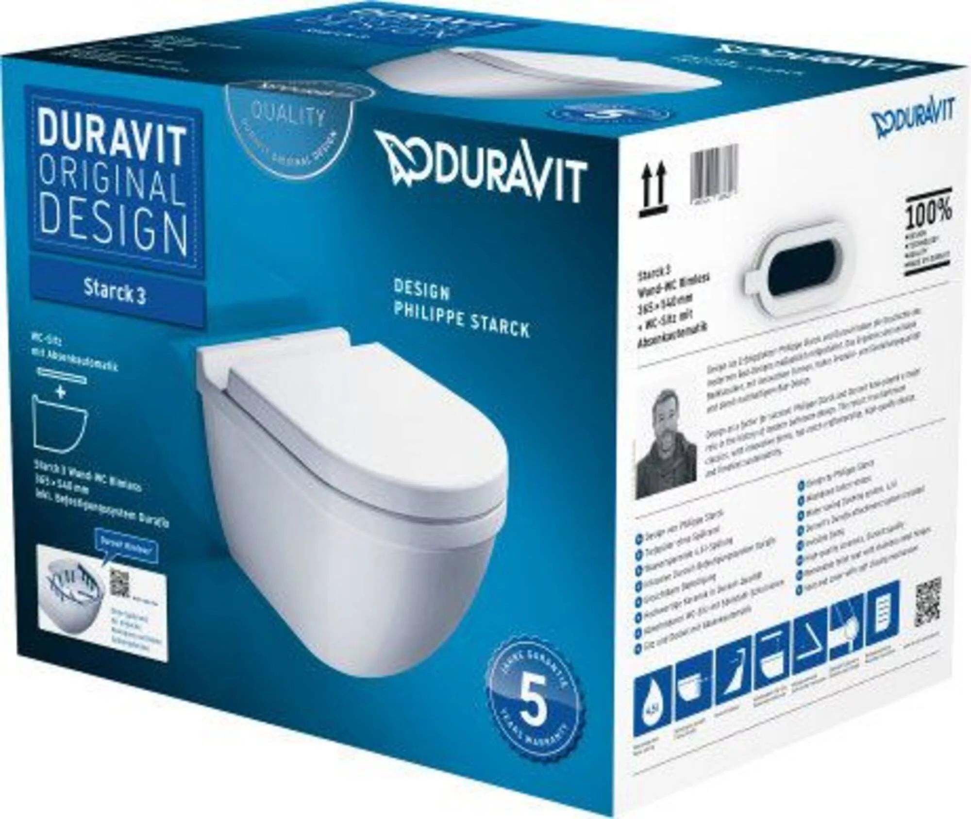 Duravit Starck 3 Wandcloset Combipack 37x40,5x36 cm Wit