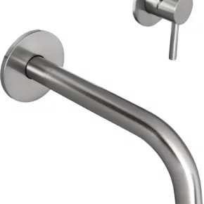 Ben Lavion 2-gats inbouw wastafelkraan afdekset RVS-look