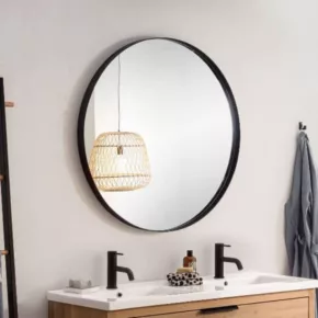 Van Heck New Country ronde spiegel Ø90cm zwart