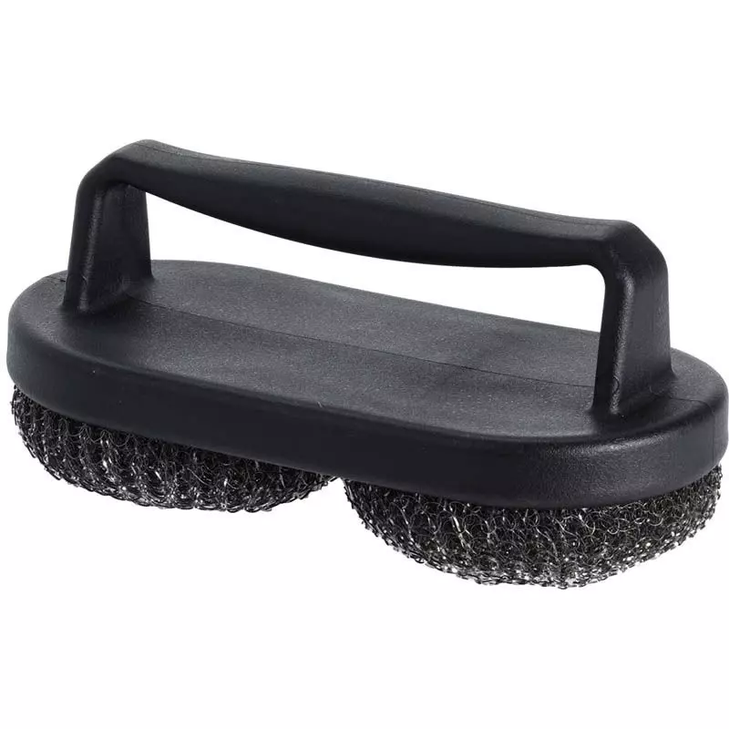 BBQ BORSTEL MET HANDVAT 2STUKS DIA 9CM. 19.5X9.5CM ELK.
