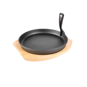 Grill Guru Cast Iron Cooking Plate & Holder