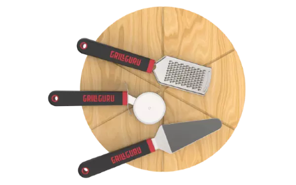 Grill Guru Pizza Set (Pizza Board + Cutter + Rasp + Spatul