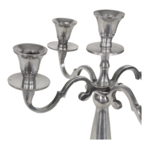 Kandelaar Classic gepolijst aluminium, 5-armig, 40,5 cm. - Afbeelding 2