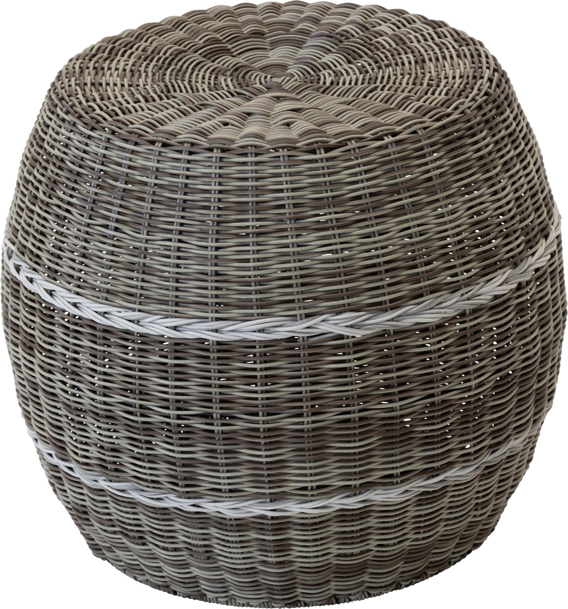 Poef Laos wicker beige ø46x40cm