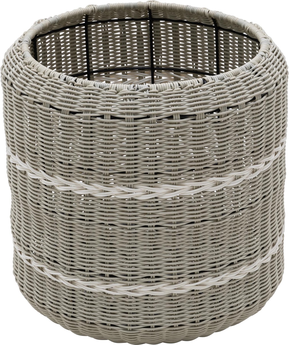 Poef Saigon wicker grijs ø41x40cm - Afbeelding 2