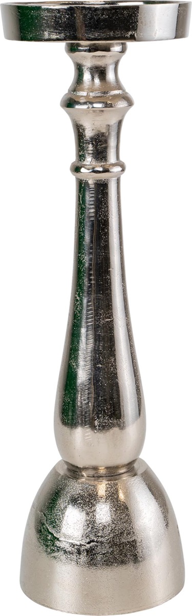 Kaarshouder Classics metaal zilver ø14x43cm