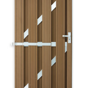 Composiet tuinpoort voor schutting WPC bruin 180x90cm