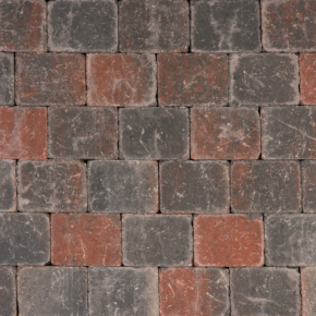Koppelstones trommelstenen sierbestrating roodzwart, 21x14x6cm, per m2