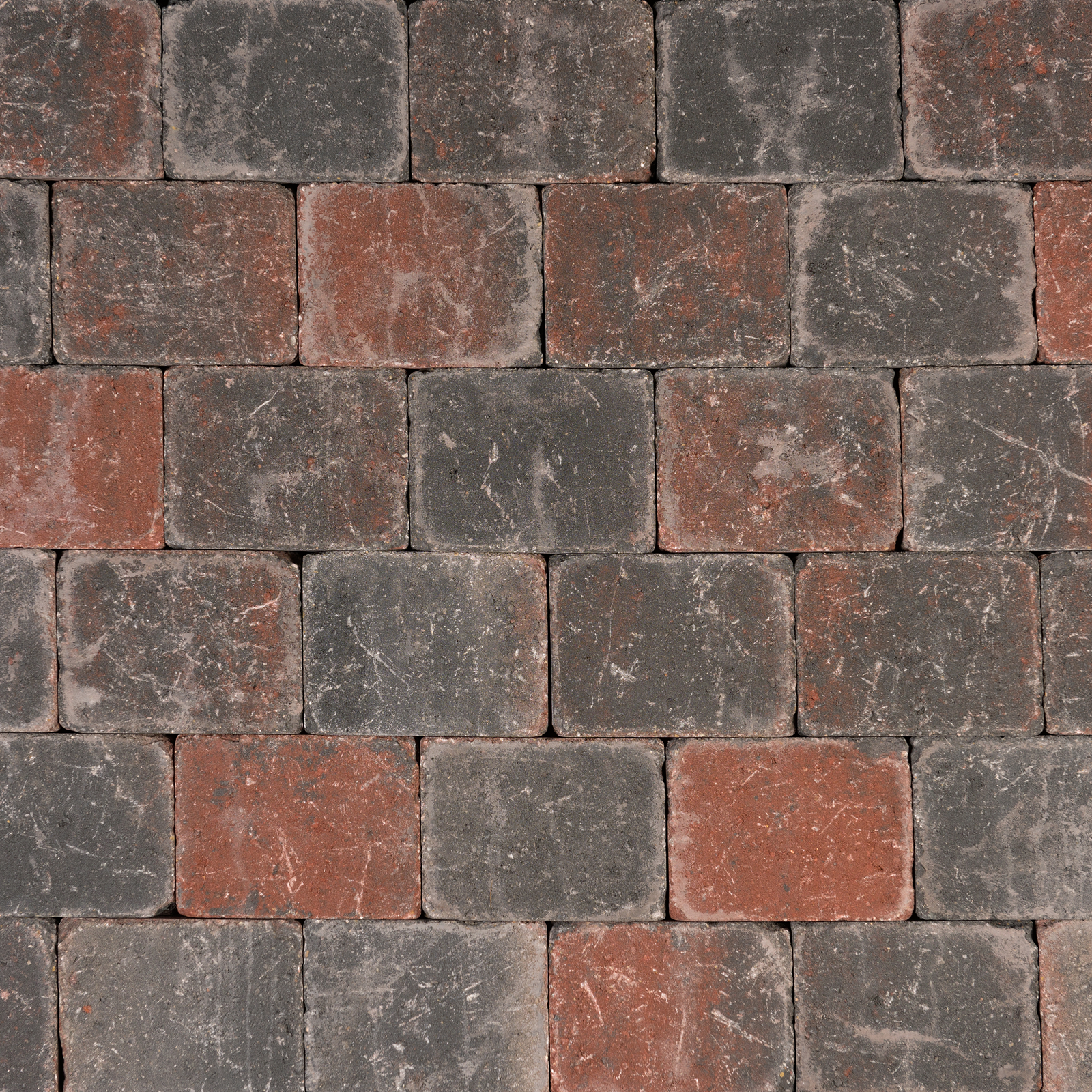 Koppelstones trommelstenen sierbestrating roodzwart, 21x14x6cm, per m2