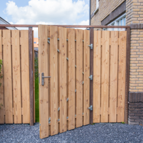 Tuinpoort op poortframe grenen verstelbaar incl. dag- en nachtslot 100x180cm