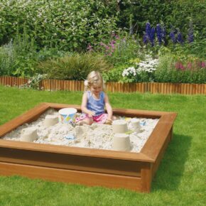 Hardhouten zandbak Bangkirai met afdekzeil 120x120cm