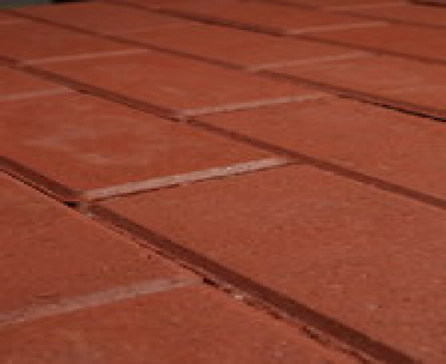 Halve betonklinkers rood 11x11cm sierbestrating