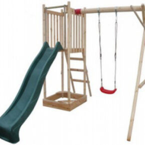 Houten speeltoestel houten schommel speeltoren 360x360x225cm