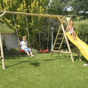 Houten speeltoestel Antoni compleet met glijbaan 260x380x225cm