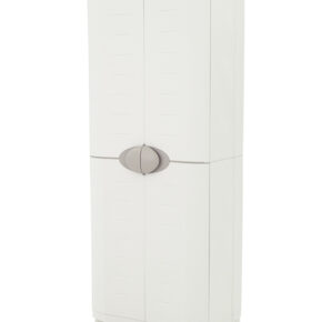 Kunststof opbergkast grijs 70x184cm met 4 inlegplanken