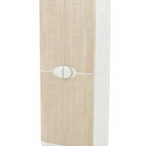 Kunststof opbergkast beuken 70x184cm met 4 inlegplanken