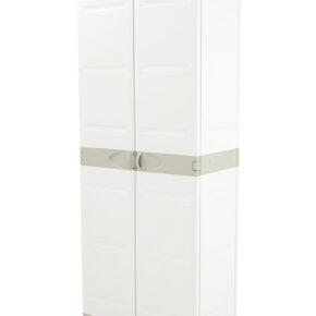 Kunststof opbergkast grijs 70x176cm met 4 inlegplanken