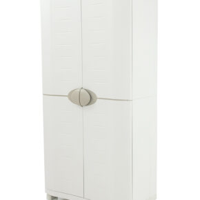 Kunststof opbergkast grijs 90x184cm met 4 inlegplanken