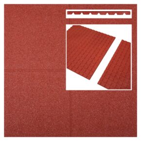 Rubberen tegels rood 500x500x45mm prijs per m2