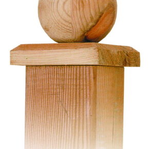 Paalornament hout bol voor tuinpaal 80mm