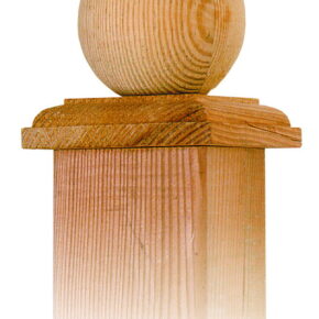 Paalornament hout bol voor tuinpaal 100mm