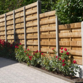 Hout beton schutting schuifsysteem recht 220x197cm (per set)